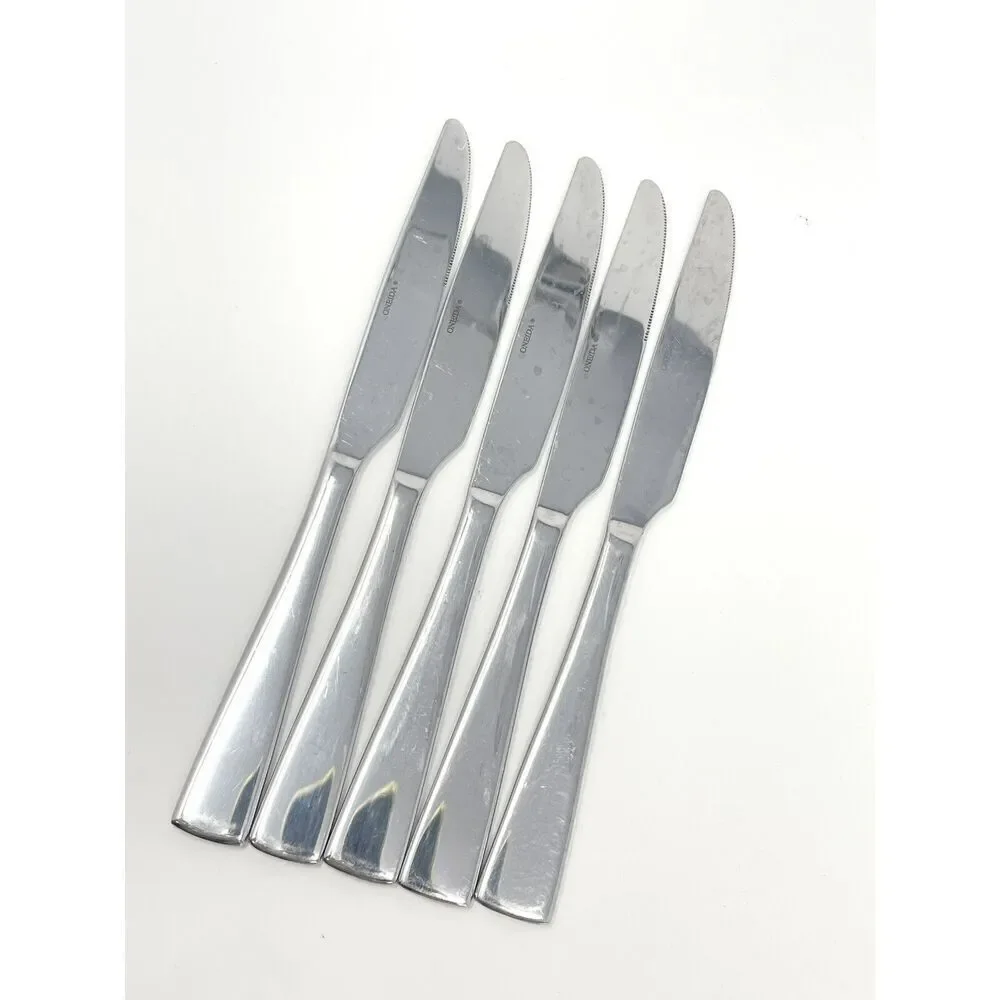Oneida Grayson Glossy Stainless Steel French Solid Dinner Knives 9.5” Set Of 5